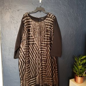 Eloquii Black Sequined Cocktail Dress size 26